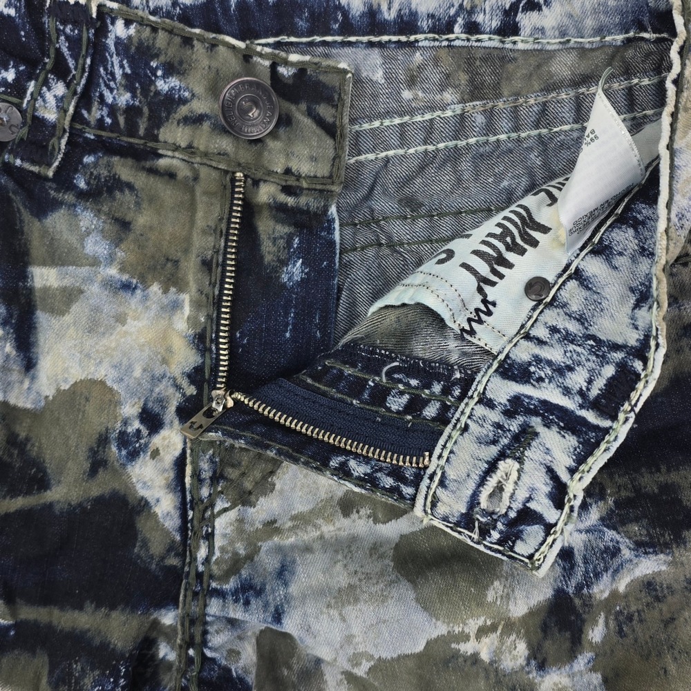 True Religion Geno Relaxed Slim Bleach Wash Jeans Men's 32x34 Blue Flap‎ Pocket - Picture 5 of 9
